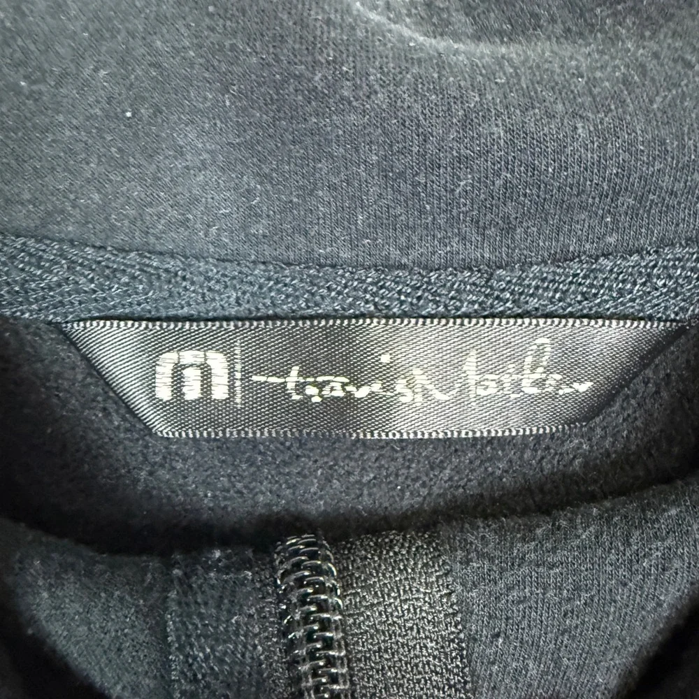 Travis Mathew Mens Black Quarter Zip Pullover Fleece Sweatshirt Golf Jacket L